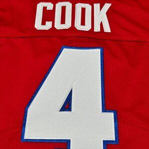 Men's James Cook #4 Buffalo Bills All-Stitched Nike Game Jersey Red Large